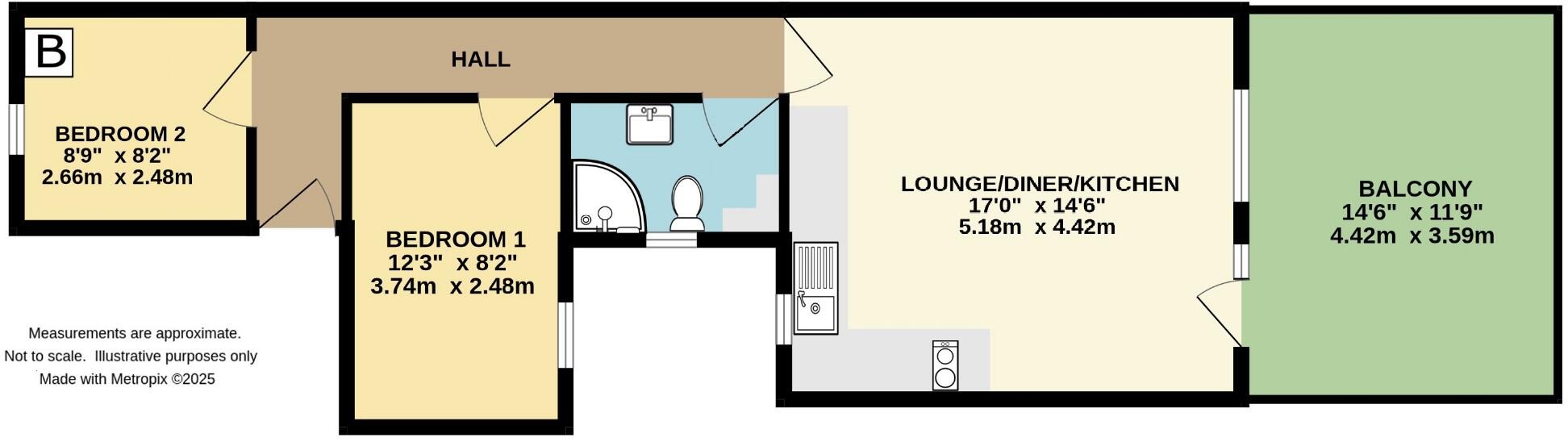 Flat 1, 14 Haggersgate, Whitby, North Yorkshire, YO21 3PP floorplan