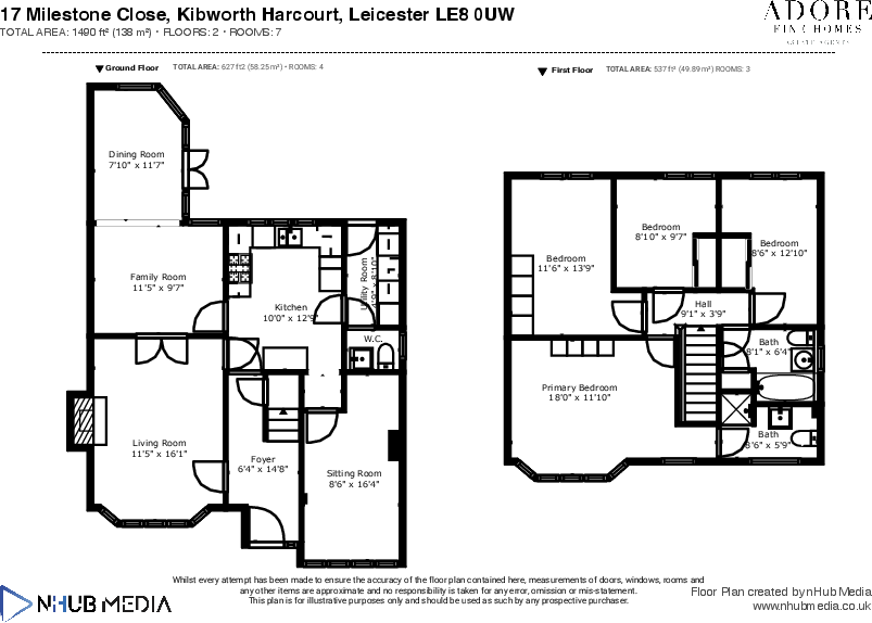 Milestone Close, Kibworth, LE8 floorplan