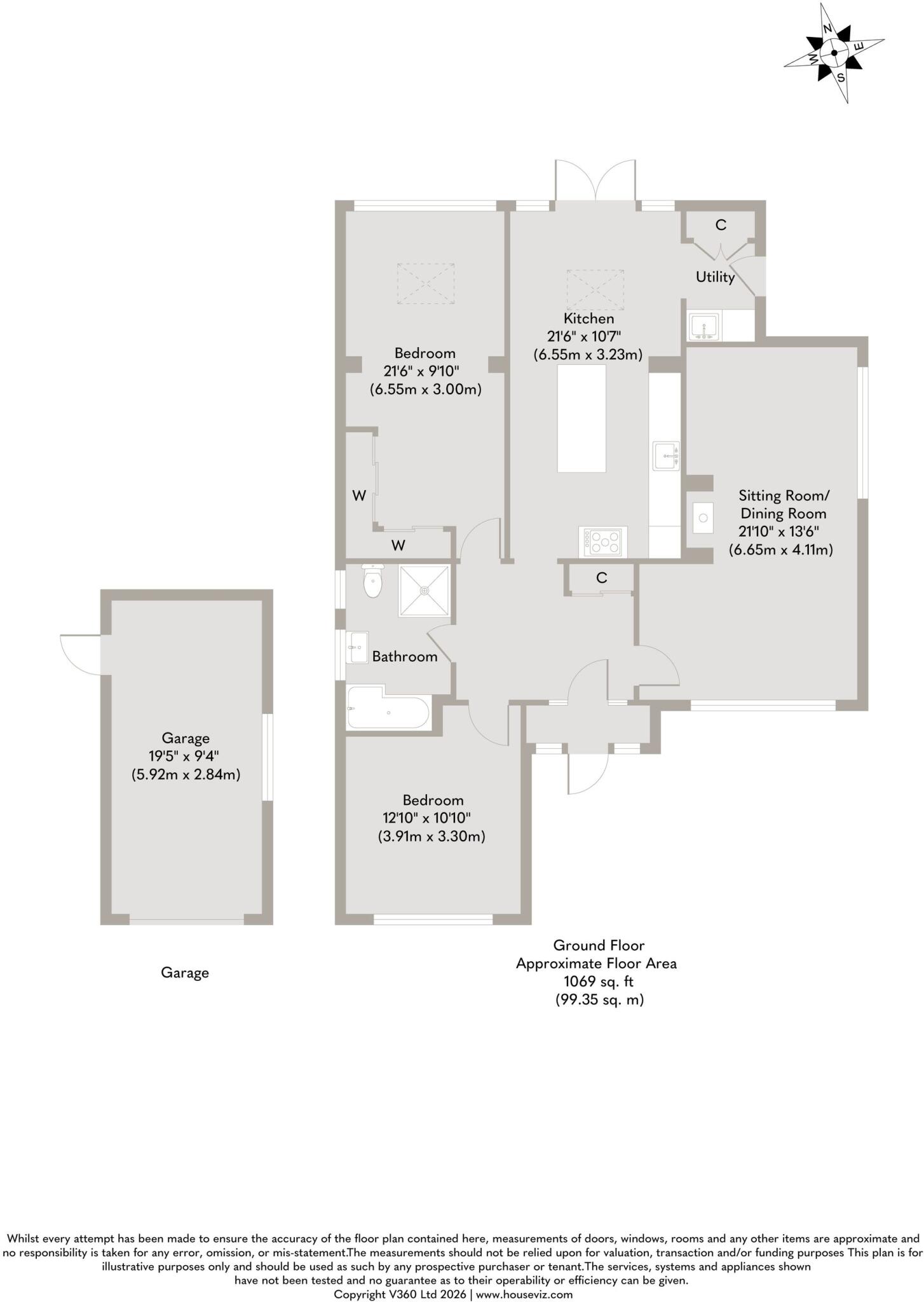 Chain Free Renovated Detached Bungalow in Southrepps with Open Field Views floorplan