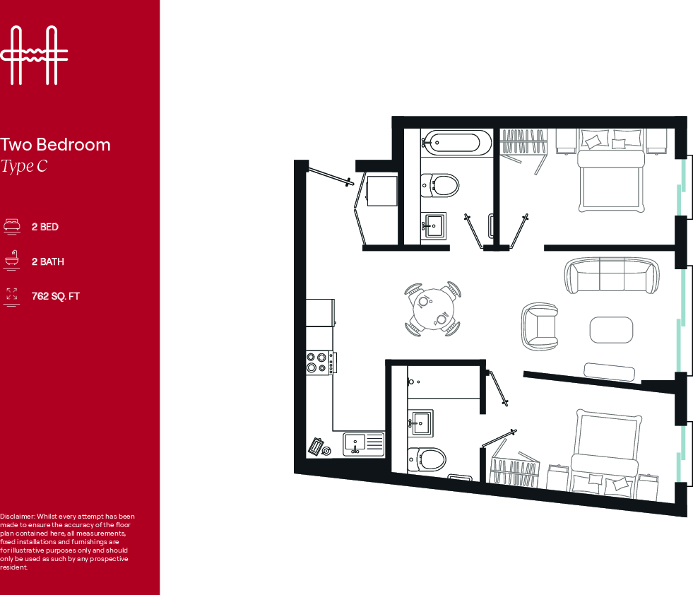 Flat 506, Hairpin House, Birmingham floorplan