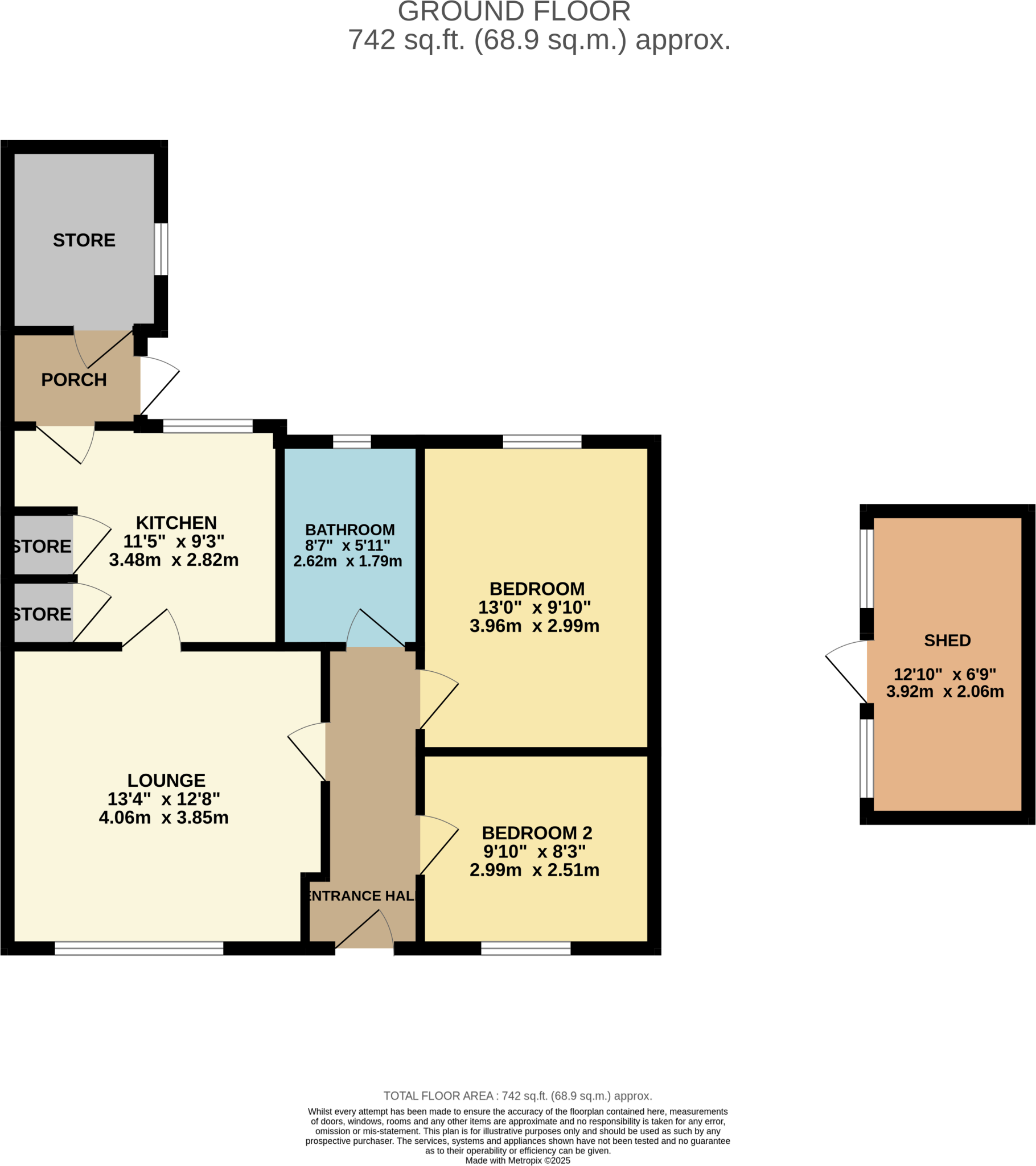 2 Miller Way, Brampton, Huntingdon PE28 4RR floorplan