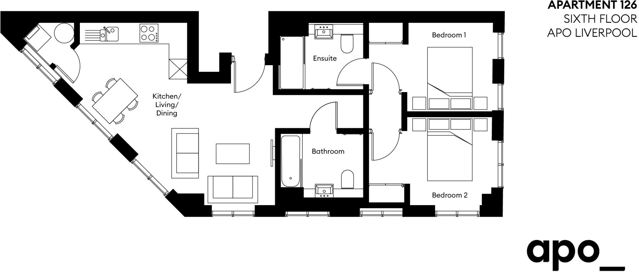 Flat 126, The  Copper House, 25 Strand Street, Liverpool, L1 8AR floorplan