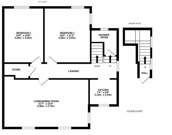 Flat 5 Tolson Court, Huddersfield Road, Penistone, Sheffield, South Yorkshire, S36 7BU floorplan