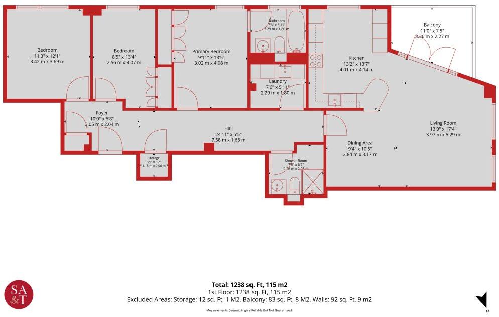 8/13 Portland Gardens, The Shore,Edinburgh, EH6 6NJ floorplan