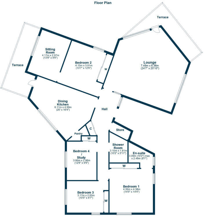 The Penthouse, 49 Fairfield Park, Ayr, KA7 2AU floorplan