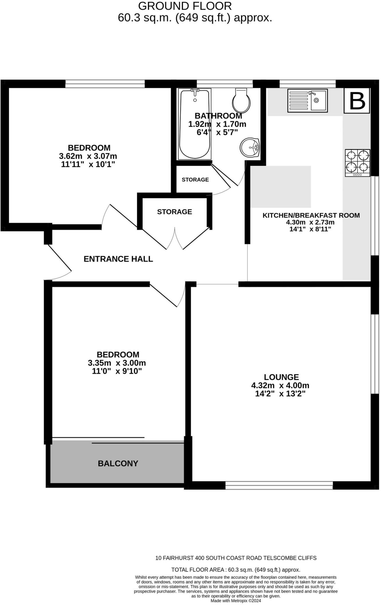 Fairhurst, 400 South Coast Road, Telscombe Cliffs, BN10 7AB floorplan