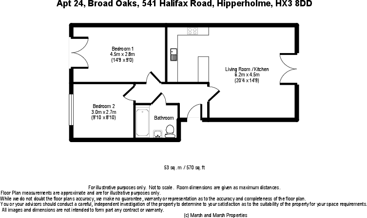 24 Broadoaks, 541 Halifax Road, Hipperholme, HX3 8DD floorplan