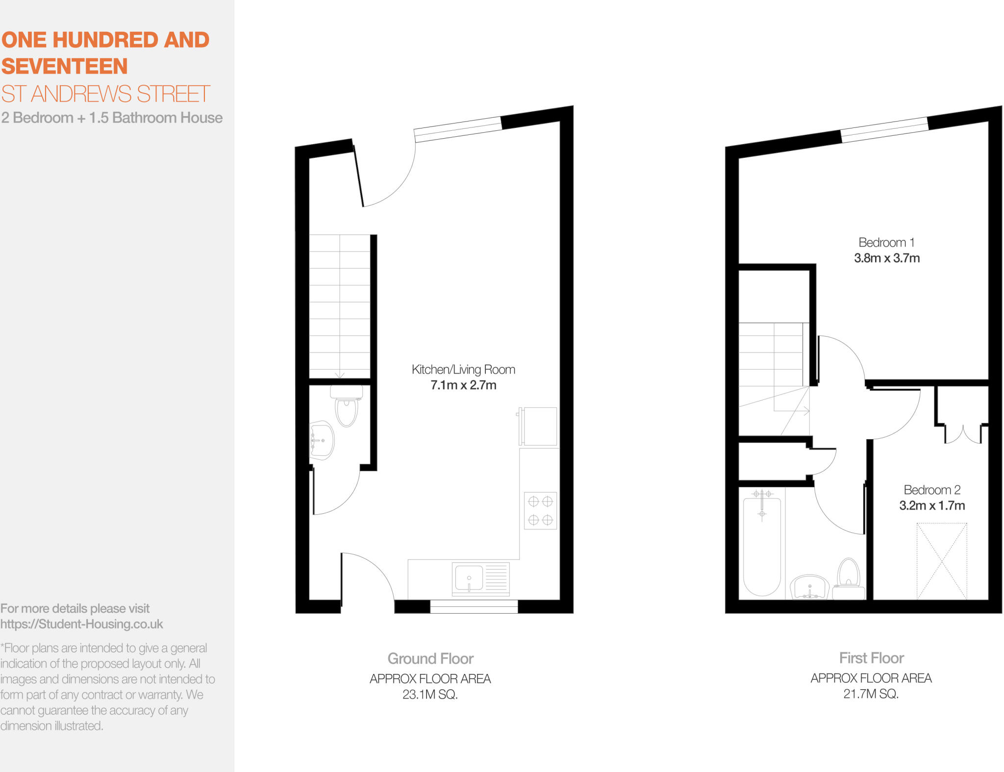 St Andrews // 2 Bed Student House // SEP 2027 floorplan