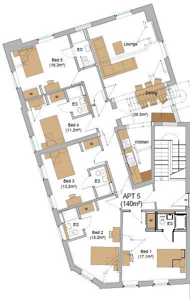 27/28 Bank Street - Five Bedroom En Suite Student Apartment floorplan