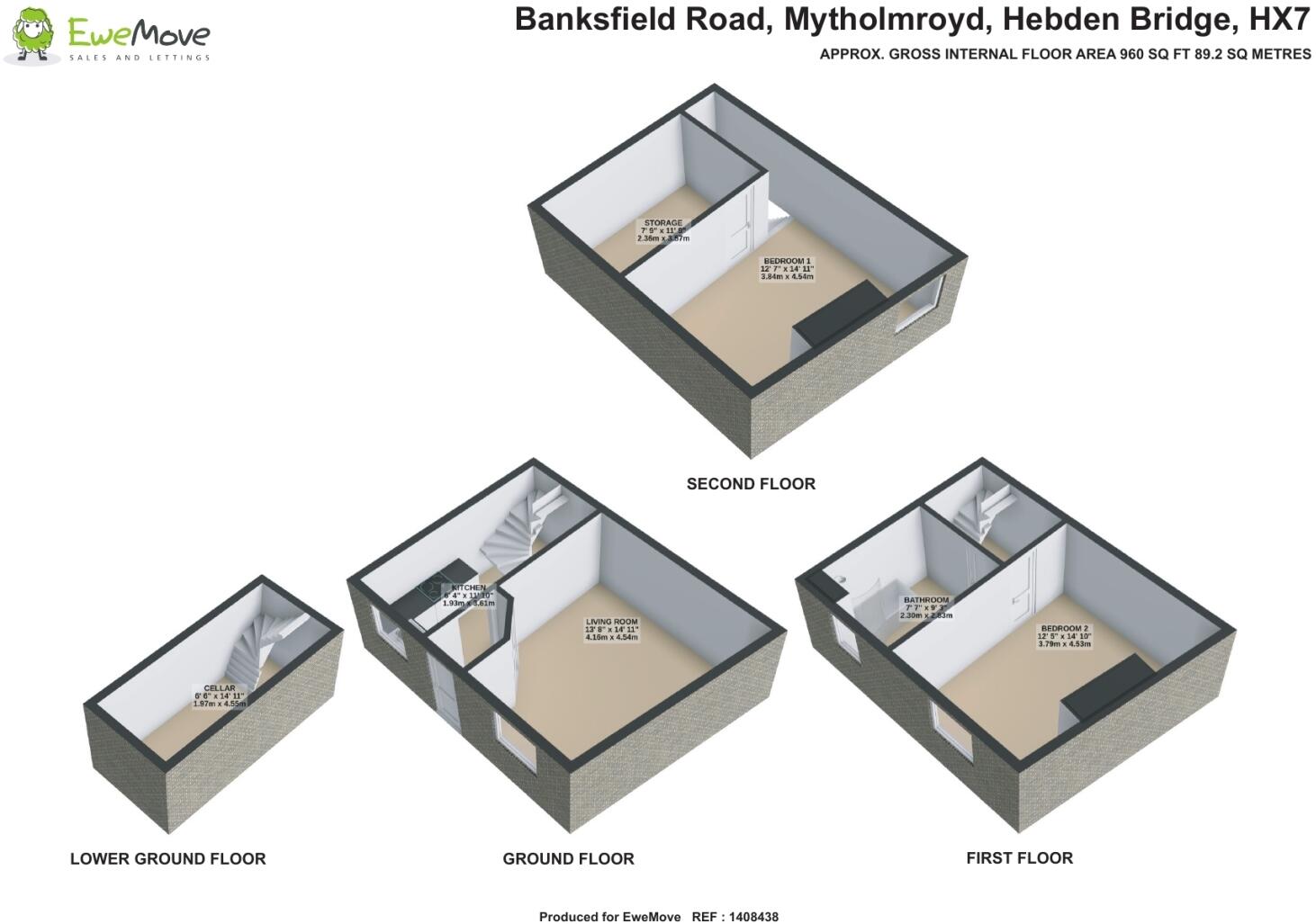 Banksfield Road, Mytholmroyd, Hebden Bridge, West Yorkshire, HX7 floorplan