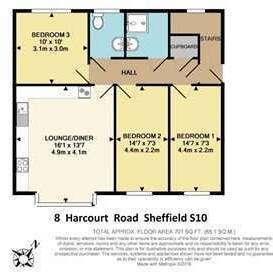 8 Harcourt Road, Harcourt House, Crookesmoor, S10 1DJ floorplan