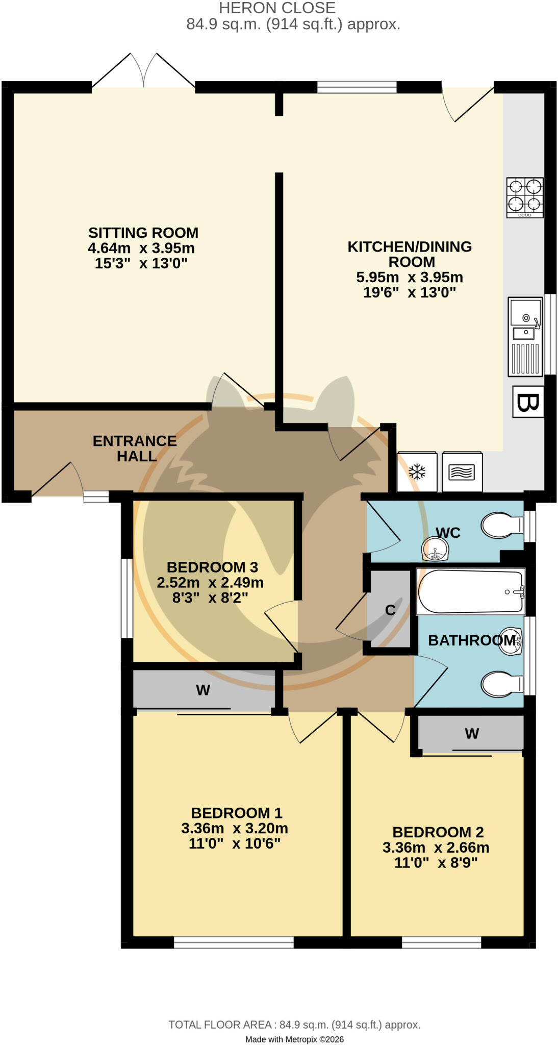 12, Heron Close, Sway, Lymington, Hampshire, SO41 floorplan