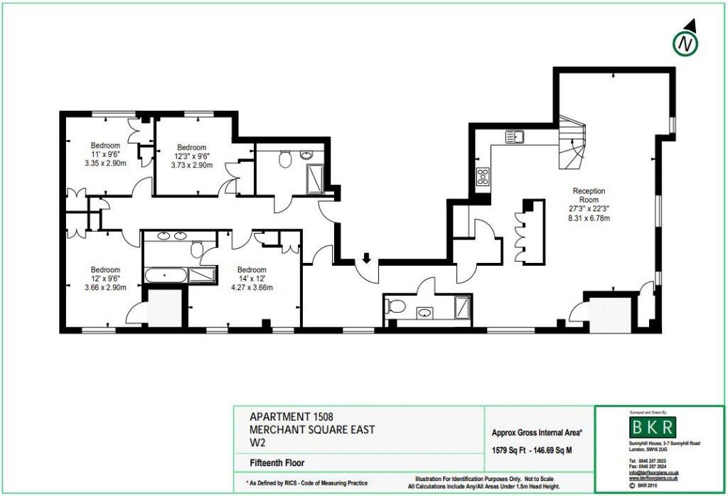 Merchant Square East, Paddington floorplan