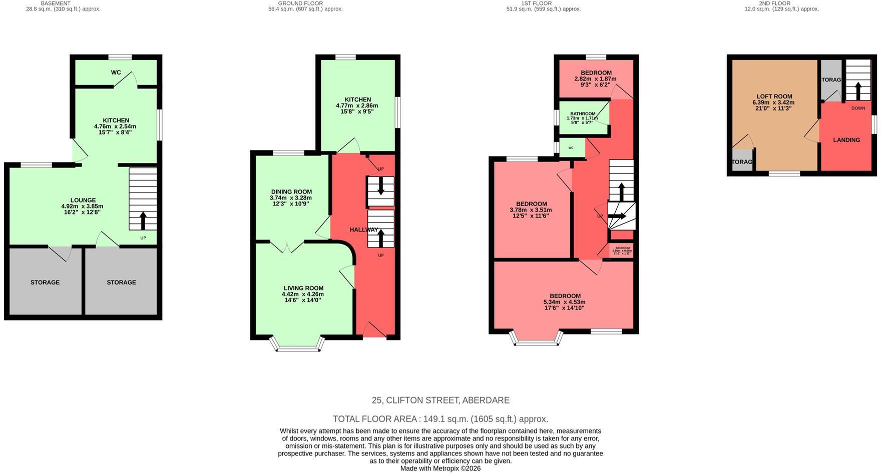 Clifton Street, Aberdare floorplan