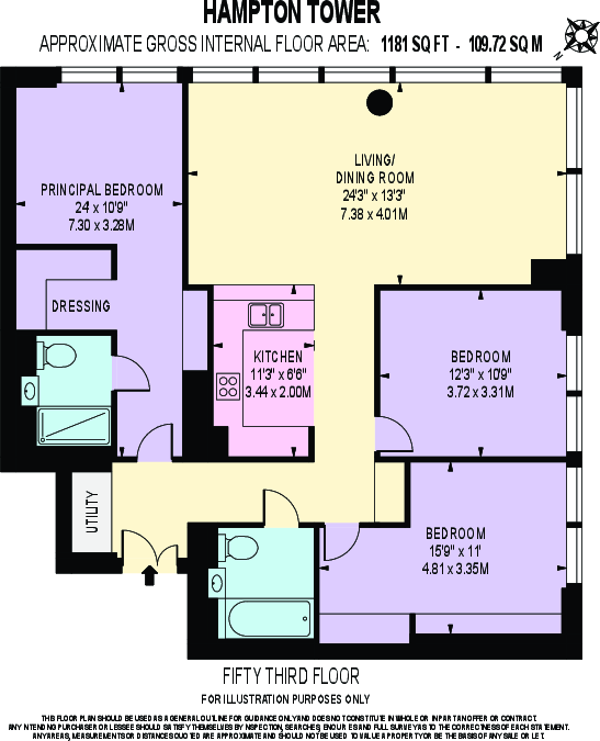Hampton Tower, London, E14. floorplan