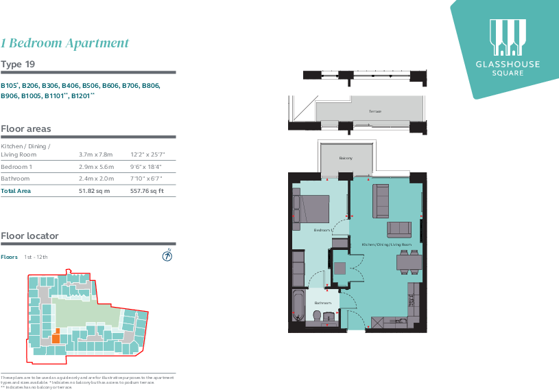 Glasshouse Square, Bristol Bristol BS1 floorplan