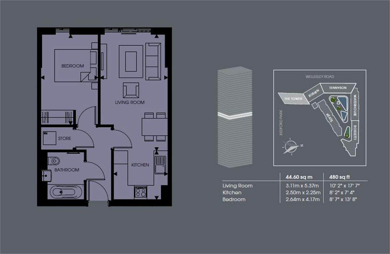 Pinnacle Apartments, Saffron Central Square, Croydon, CR0 floorplan