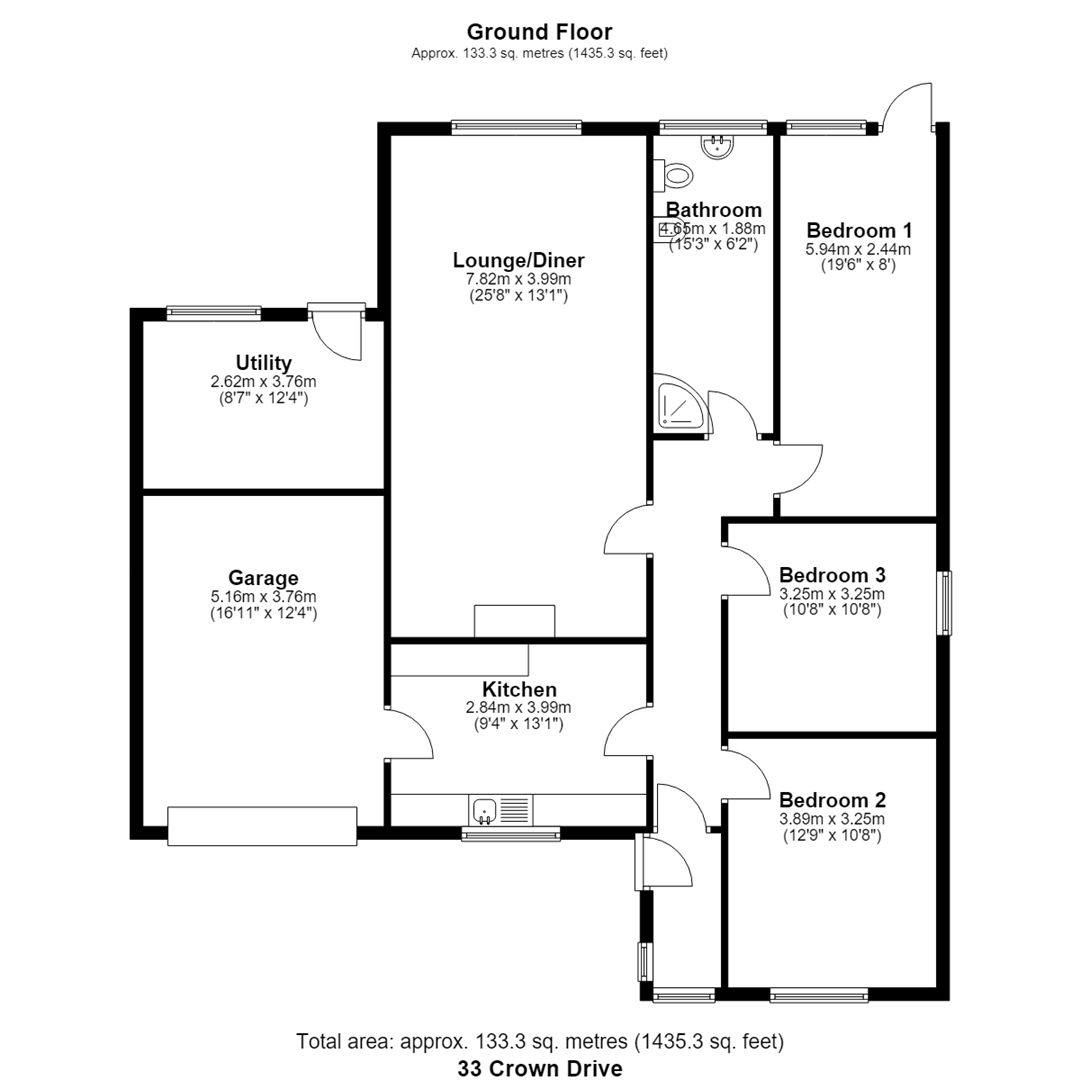Crown Drive, Spalding floorplan