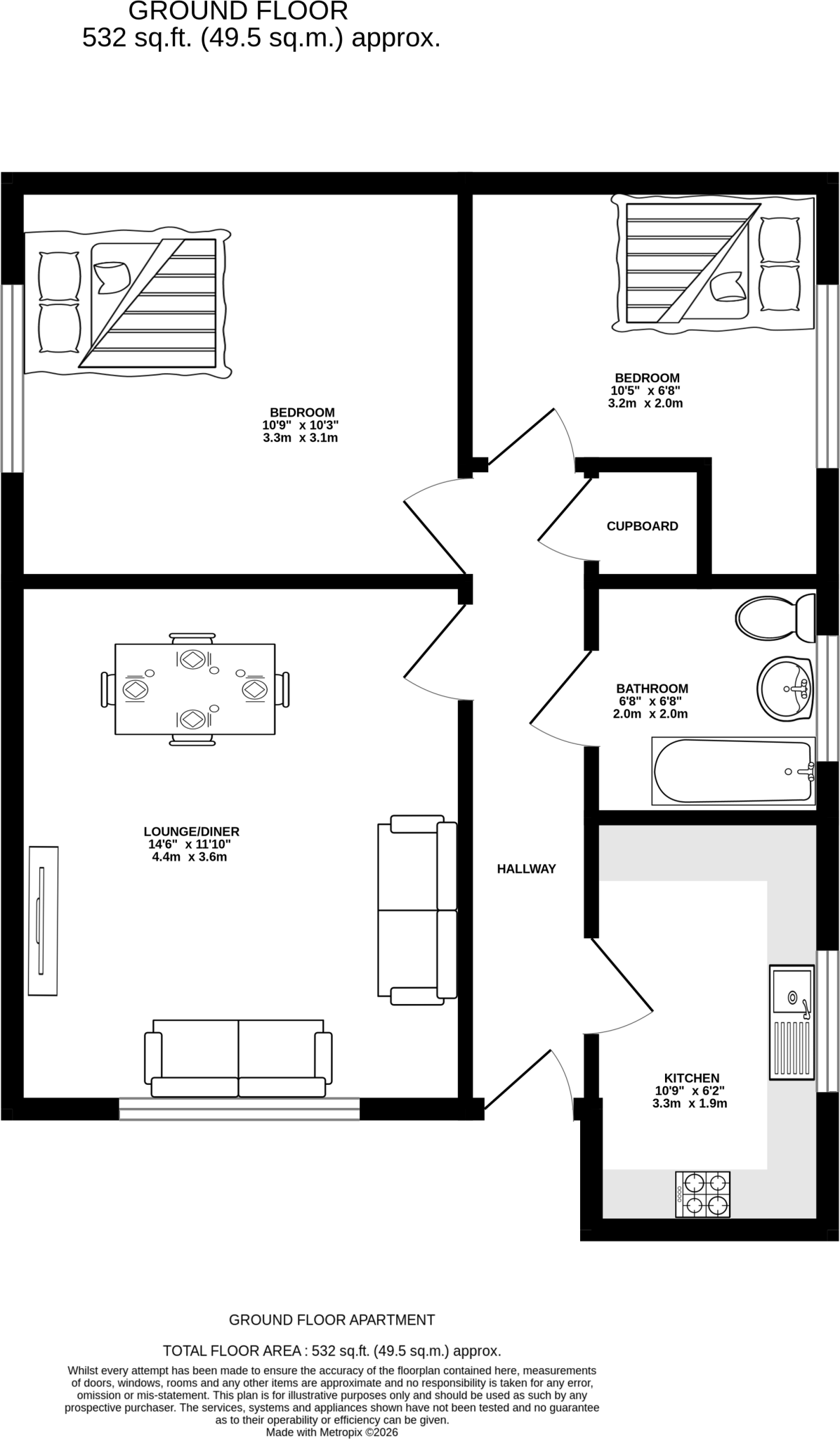 Lower Carrs, Ashton-under-Lyne, Greater Manchester, OL6 floorplan