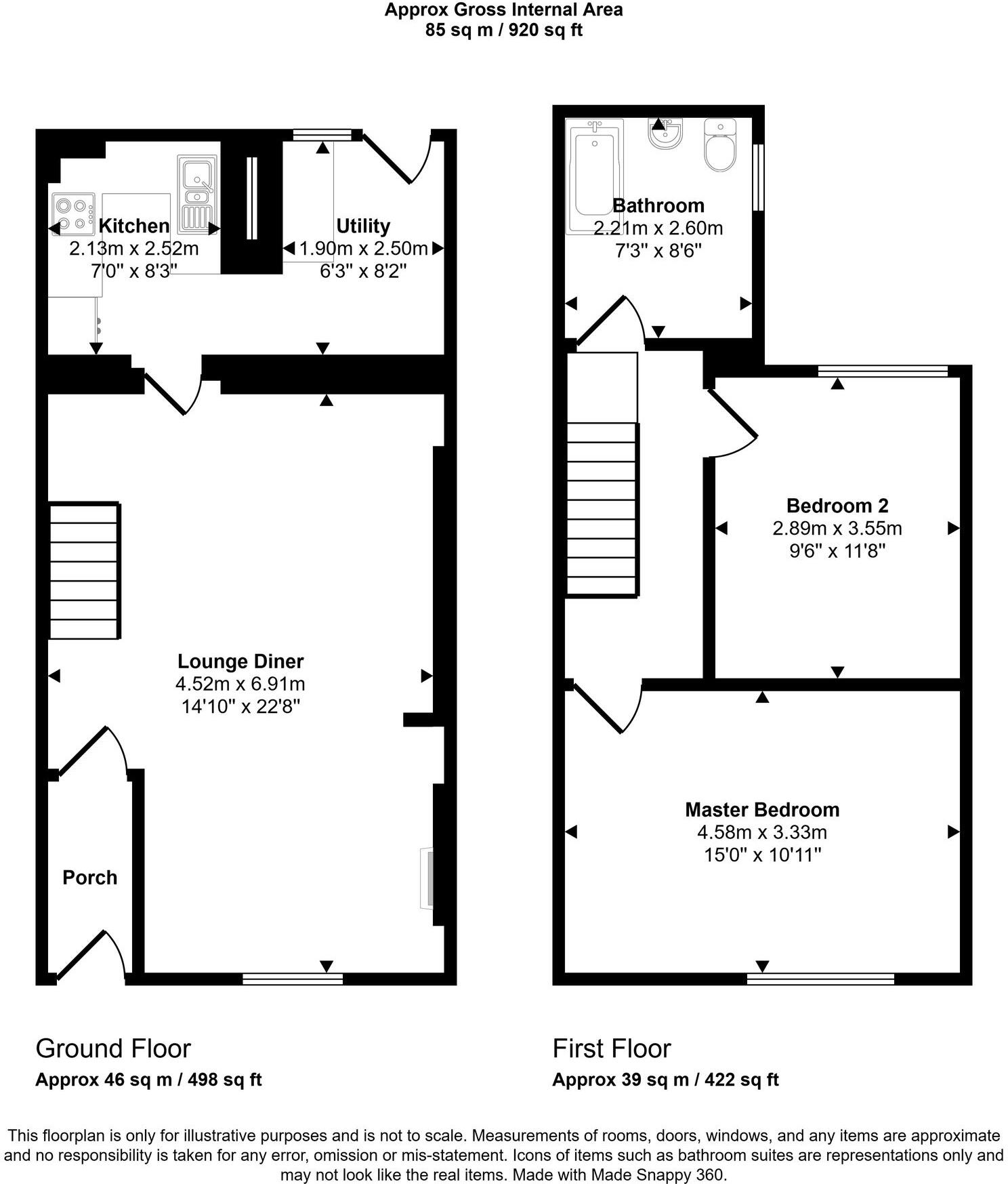 8 Station Row Pontyrhyl Bridgend CF32 8PJ floorplan