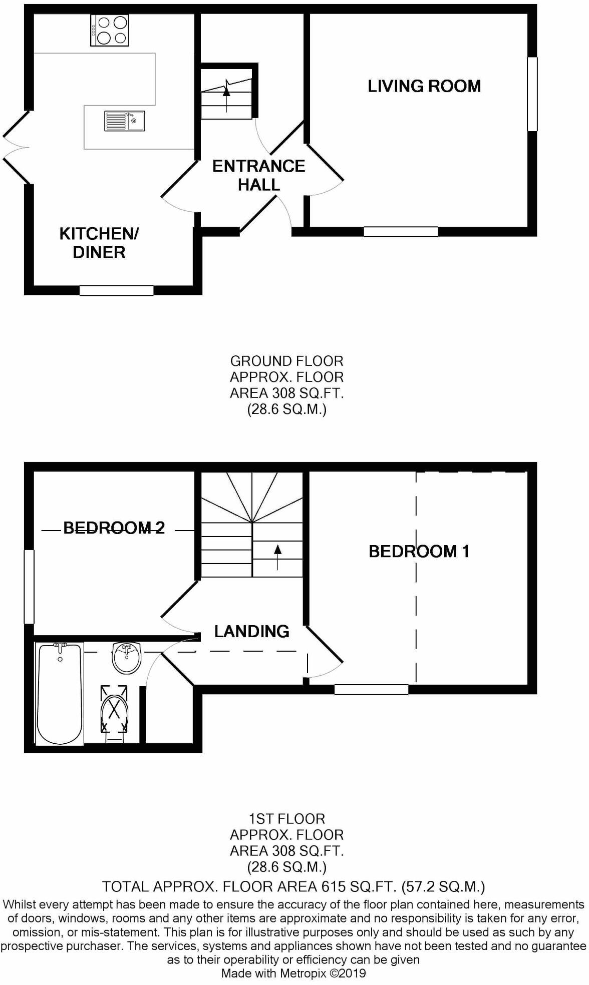 The Coach House, 13A Victoria Park Road, Malvern, Worcestershire, WR14 2JY floorplan