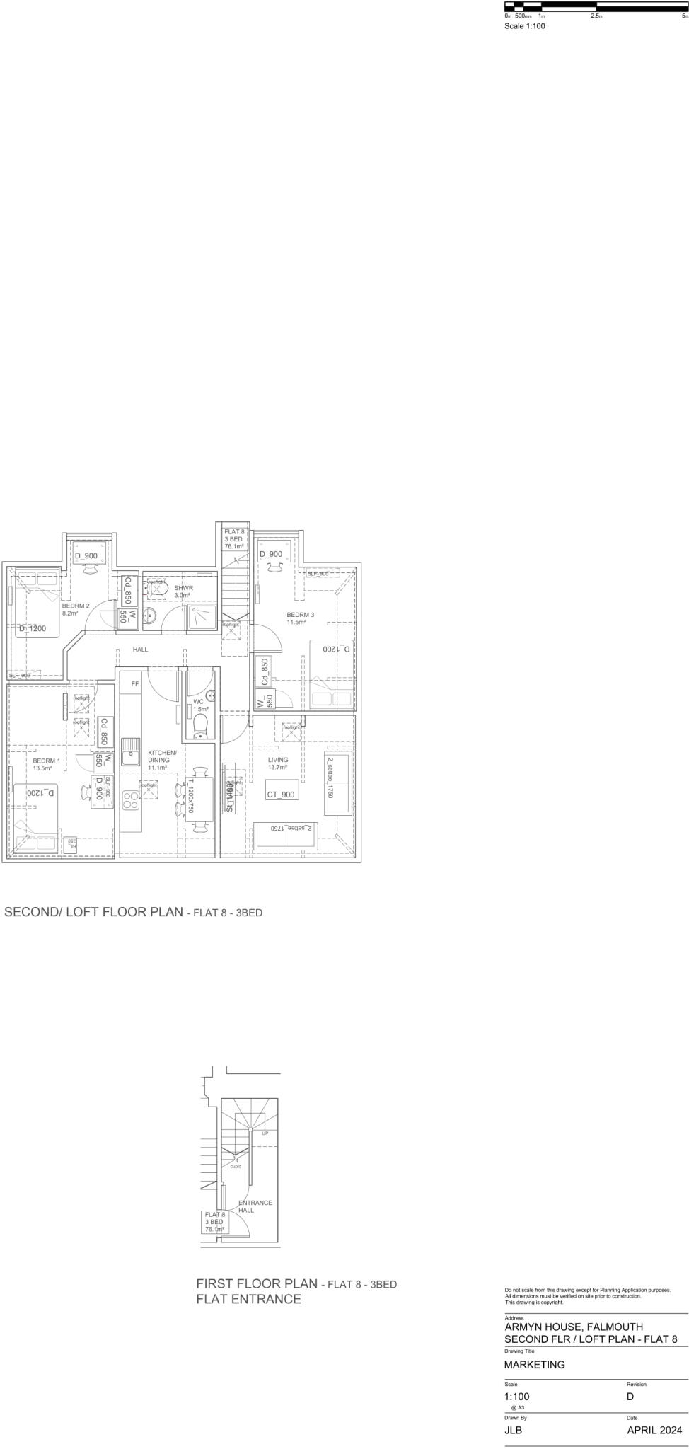 Flat 8, Armyn House, Bar Road TR11 4NN floorplan