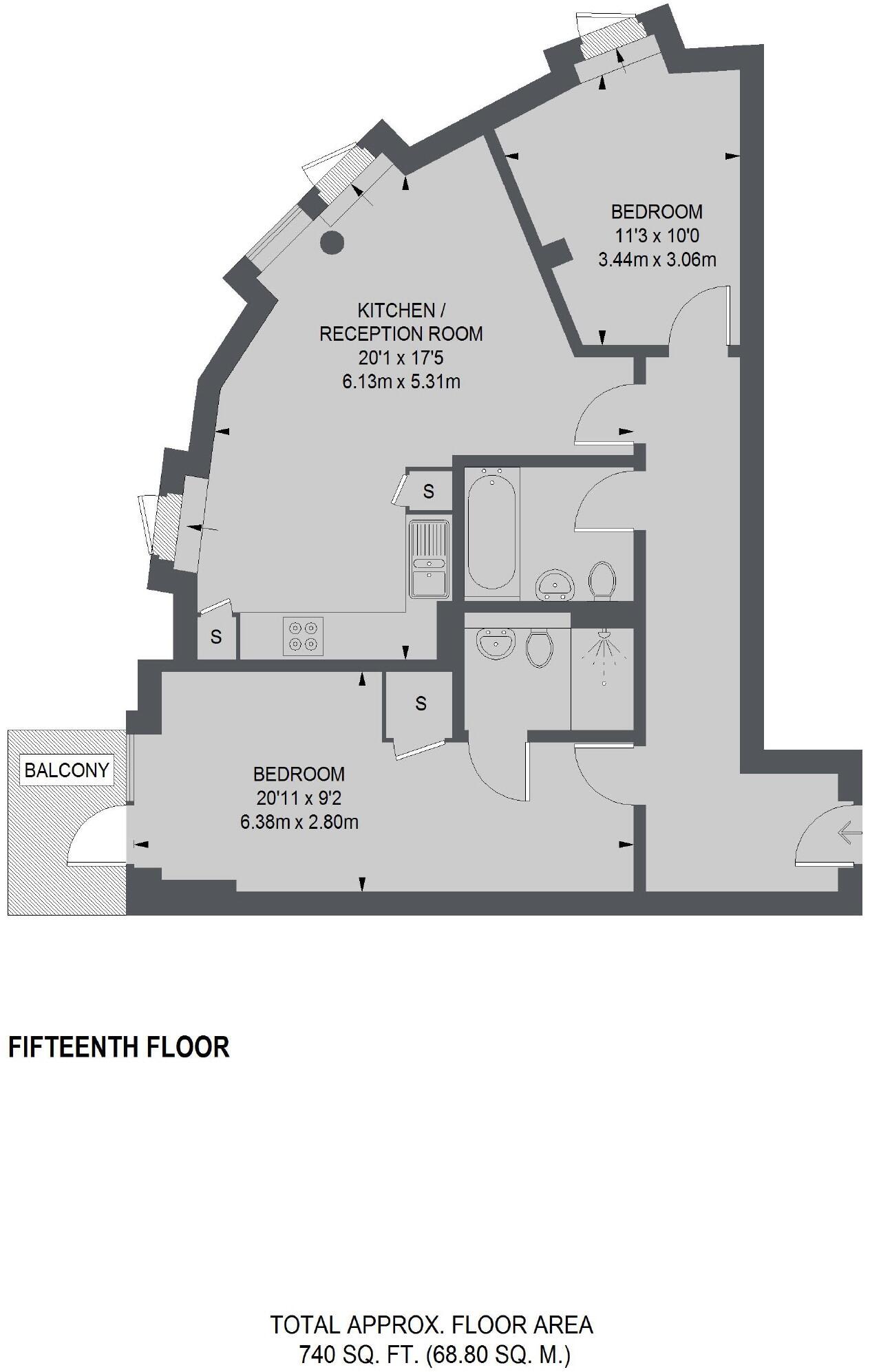 Millharbour, Canary Wharf floorplan