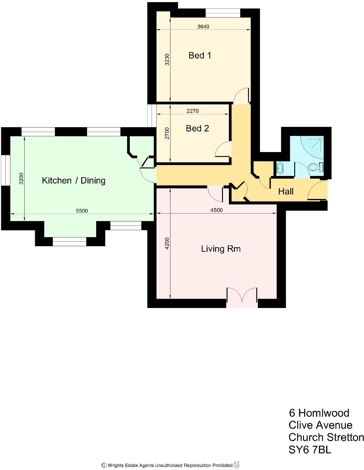 6 Holmwood, Clive Avenue, Church Stretton, Shropshire, SY6 7BL floorplan