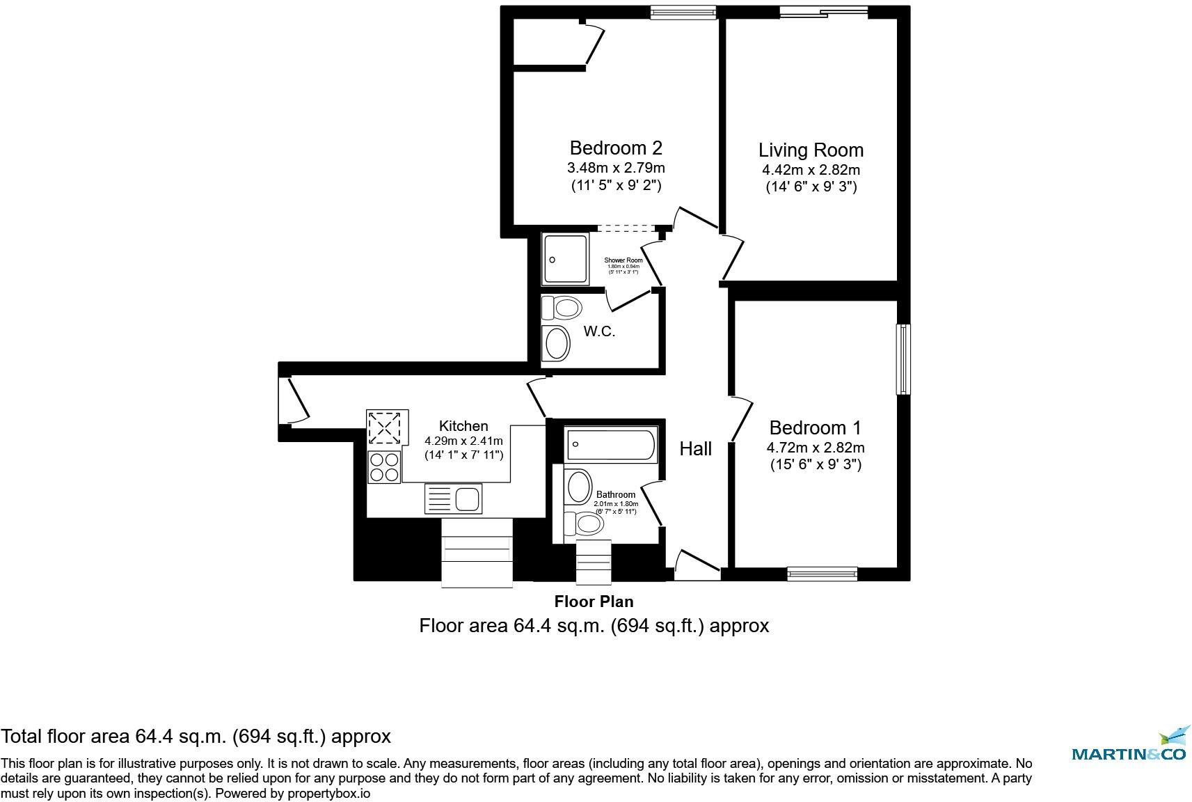Garden Flat, De Parys Lodge, De Parys Avenue,  floorplan