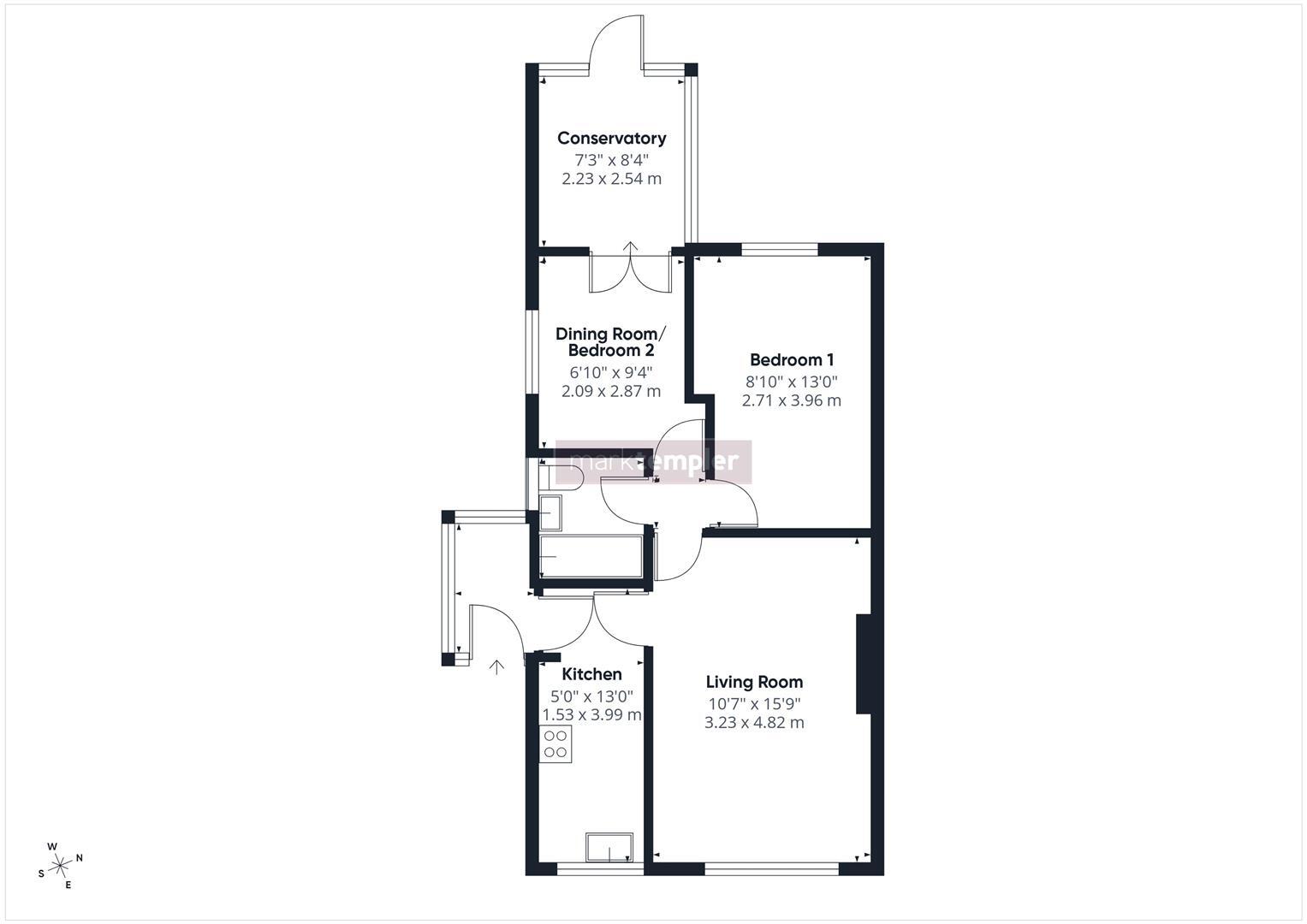 Peaceful cul-de-sac near Clevedon seafront floorplan