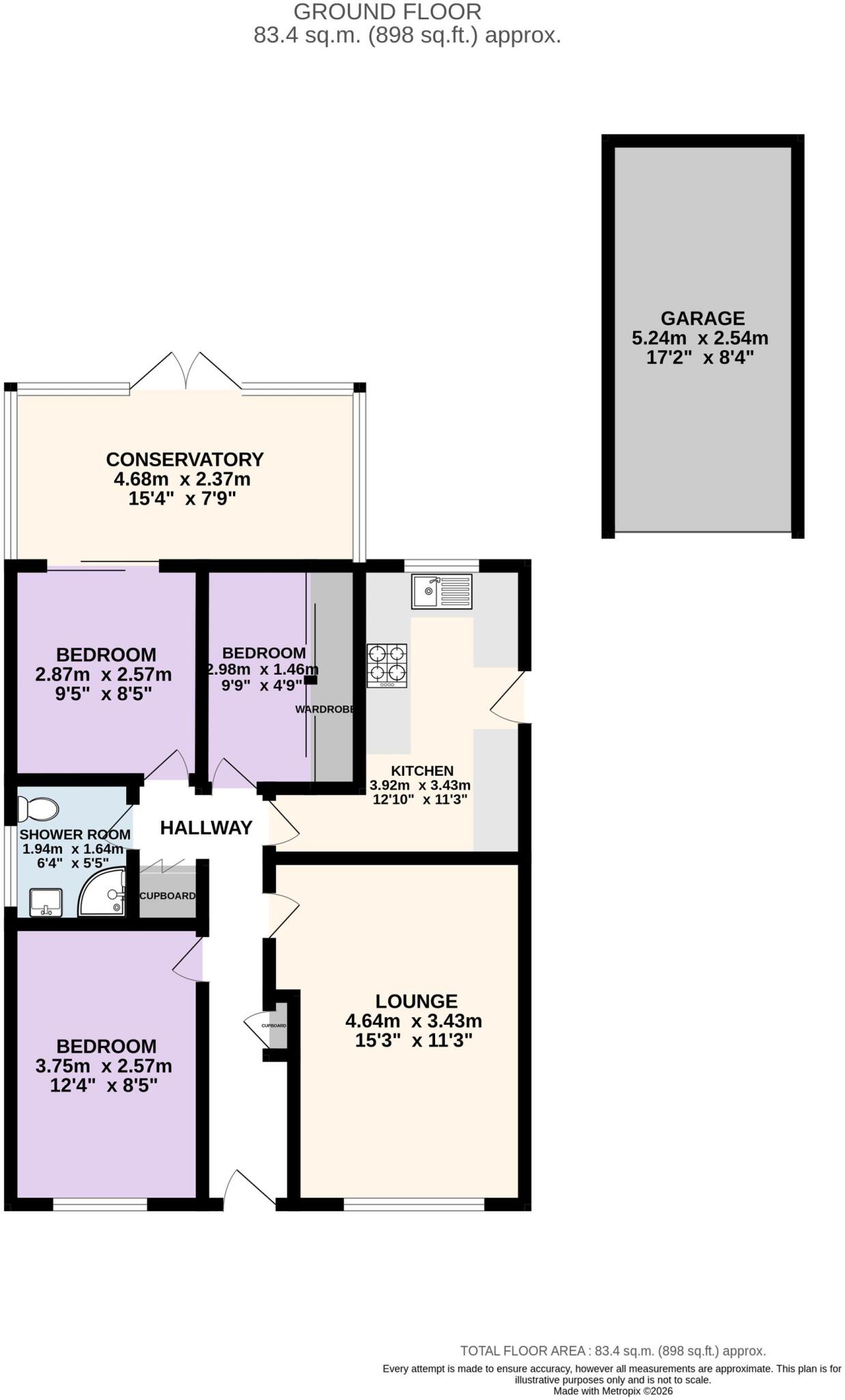 52, Grange Drive, Hoghton, PR5 floorplan
