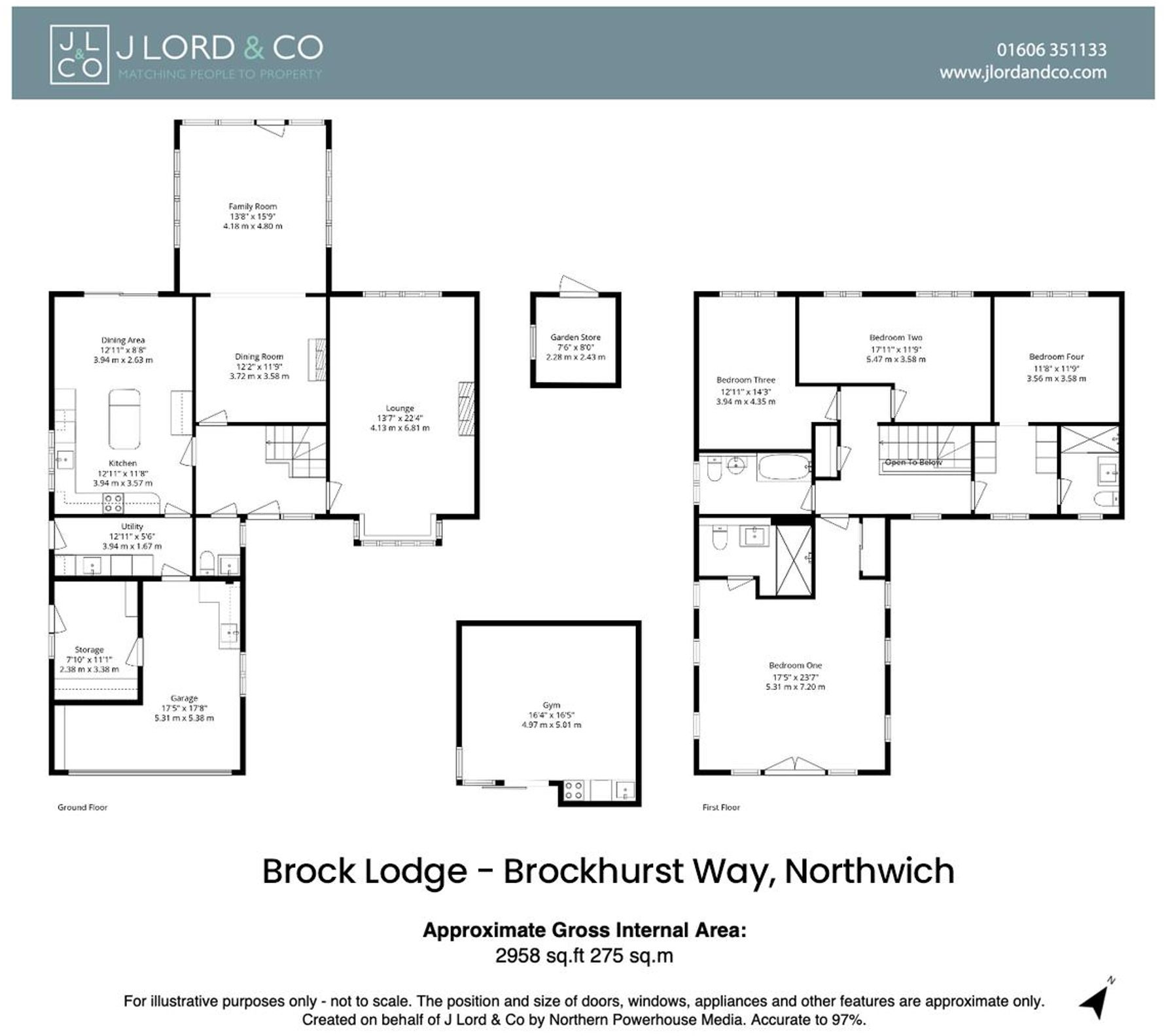 Brock Lodge, Brockhurst Way, Northwich, Cheshire, CW9 8AL floorplan