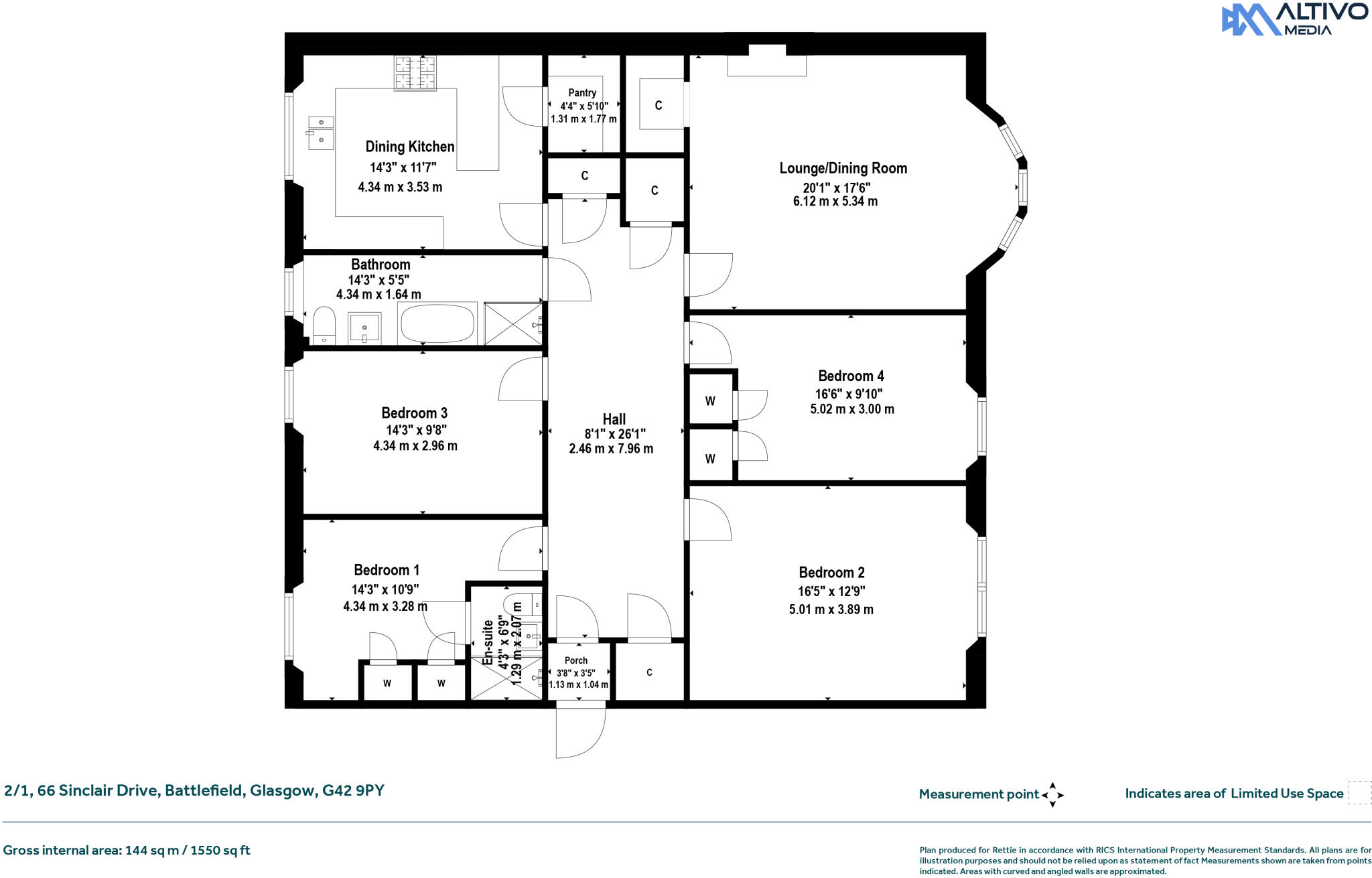 Sinclair Drive, Battlefield, Glasgow floorplan