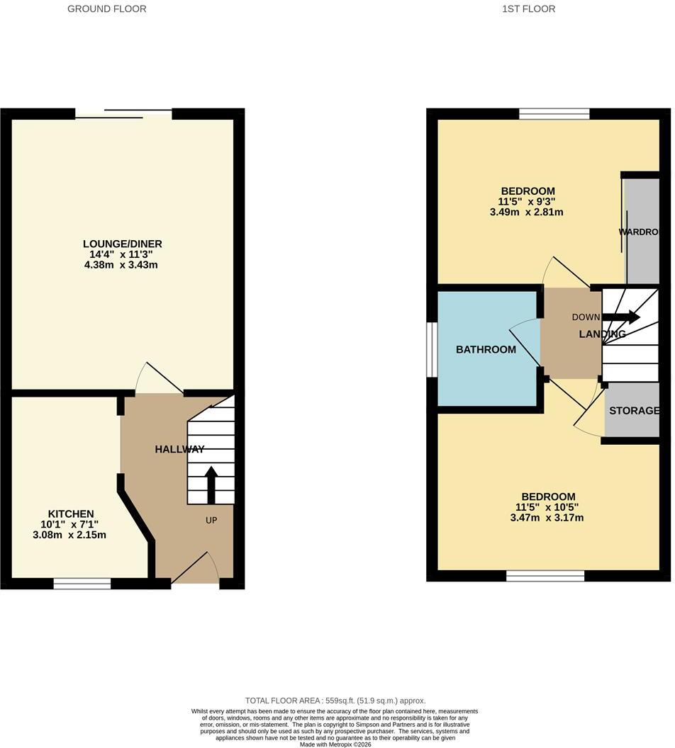 NN5 6QT, Reims Court, Duston, floorplan