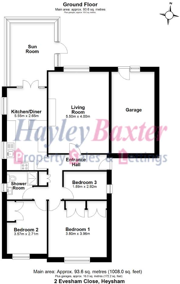 Evesham Close, Heysham, Morecambe, Lancashire, LA3 2FL floorplan