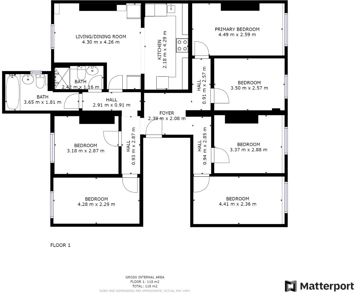Flat 1, 51 Mansfield Road, Nottingham, NG1 3FH floorplan