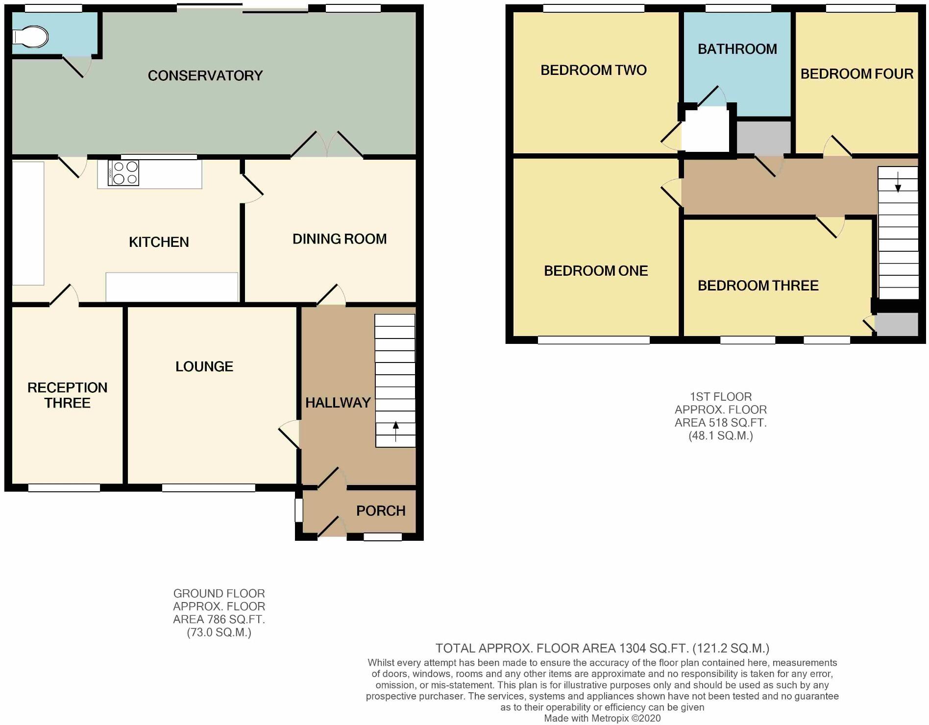 Four bedroom mid terrace house available with no chain floorplan