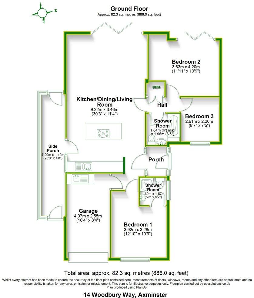 Woodbury Way, Axminster, Devon, EX13 floorplan