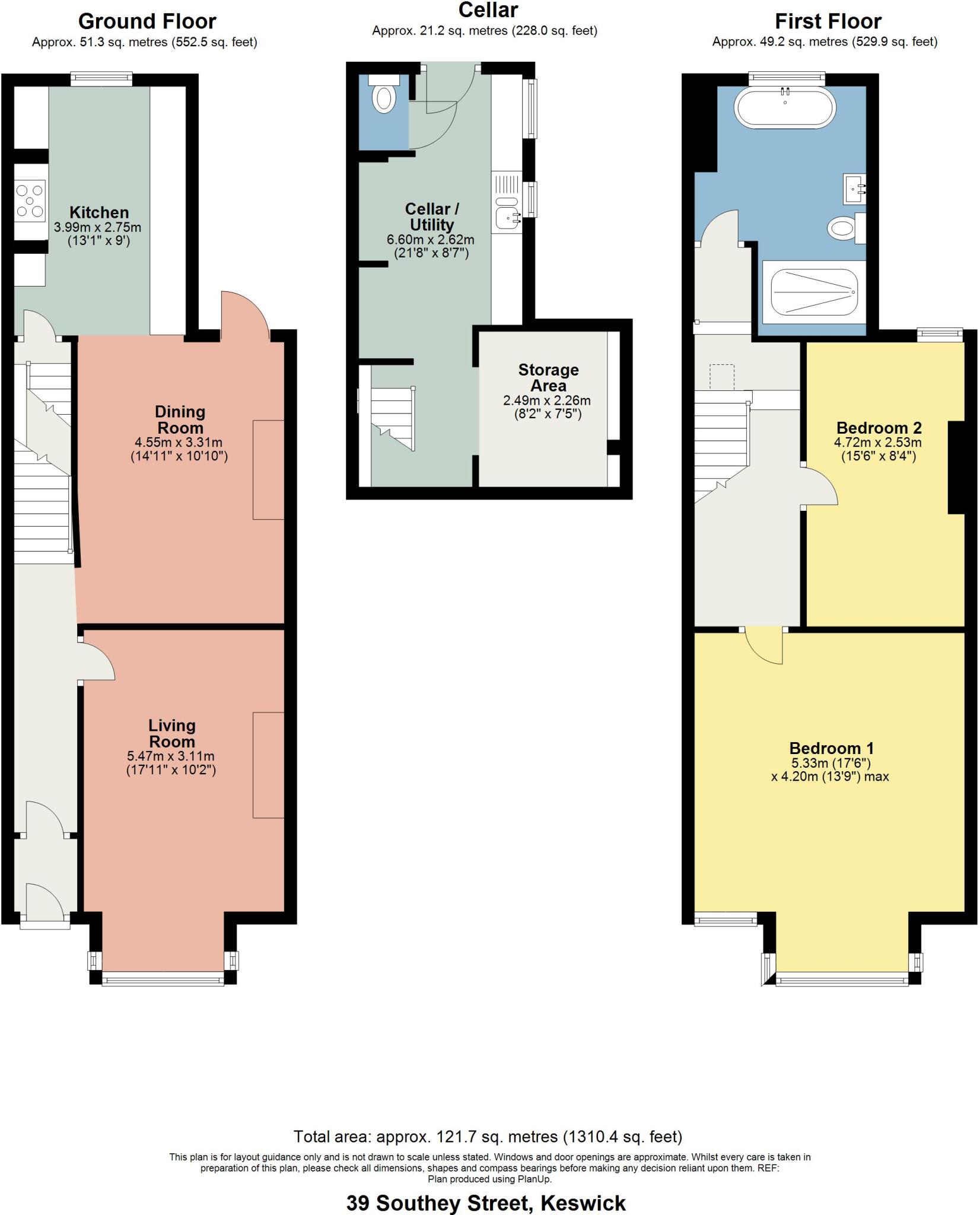 39 Southey Street, Keswick, Cumbria, CA12 4EE floorplan