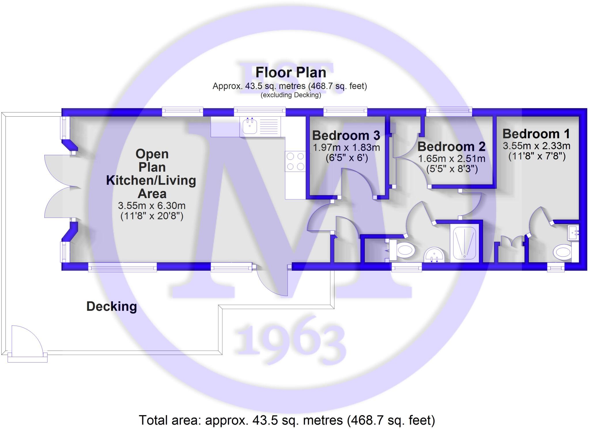 The Crescent, Hoburne Naish Holiday Park, Barton On Sea, Hampshire, BH25 floorplan