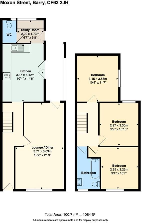 Moxon Street, Barry floorplan