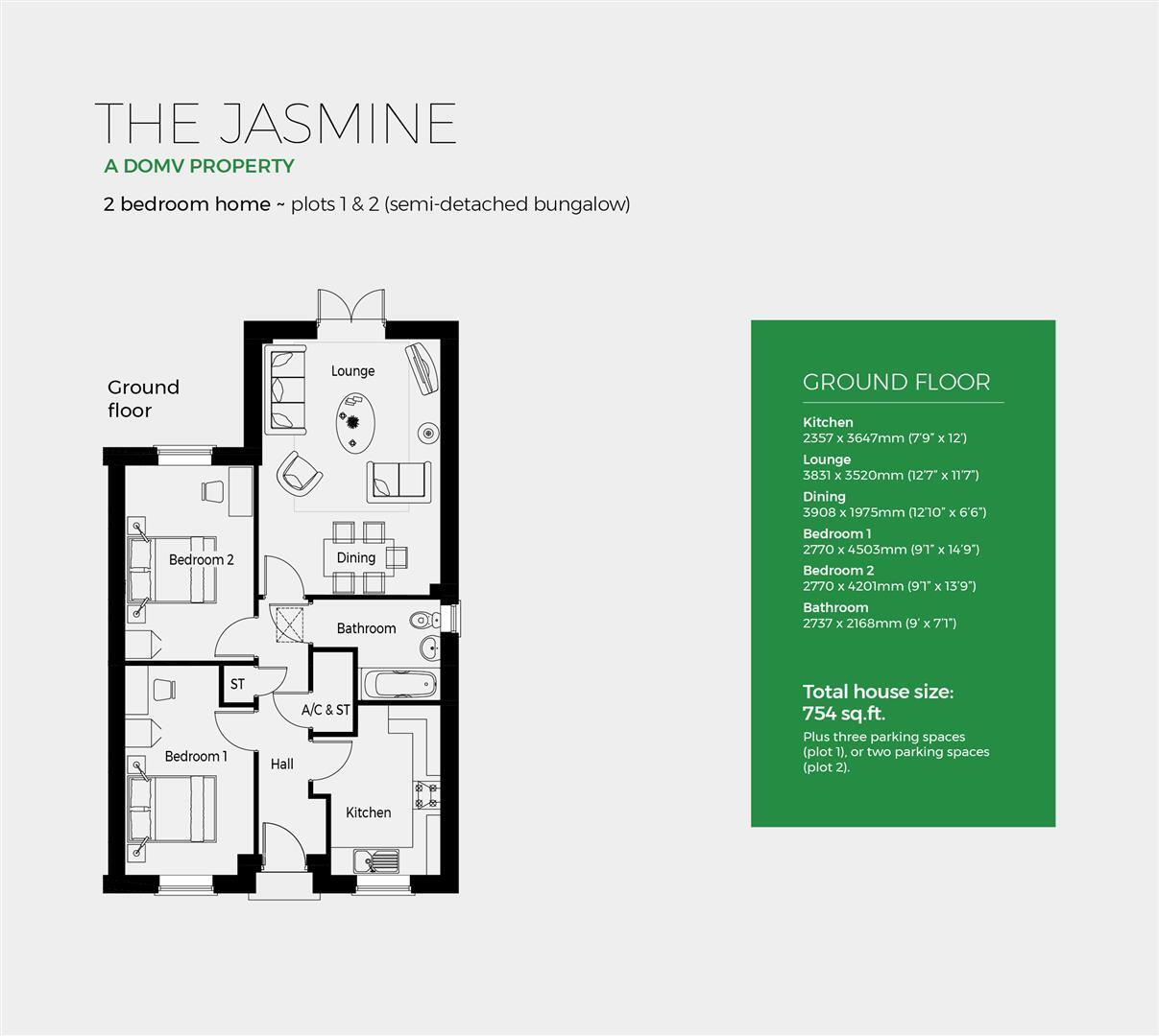 Plot 1, The Jasmine, Severn Meadows, floorplan