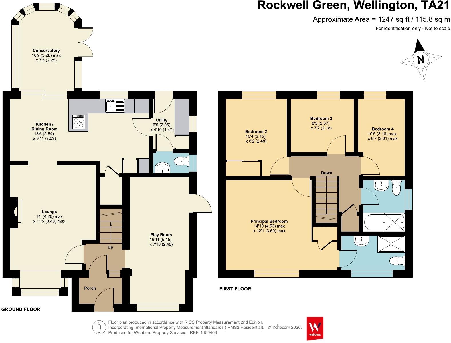 Gillards Close, Rockwell Green, Wellington, Somerset, TA21 floorplan