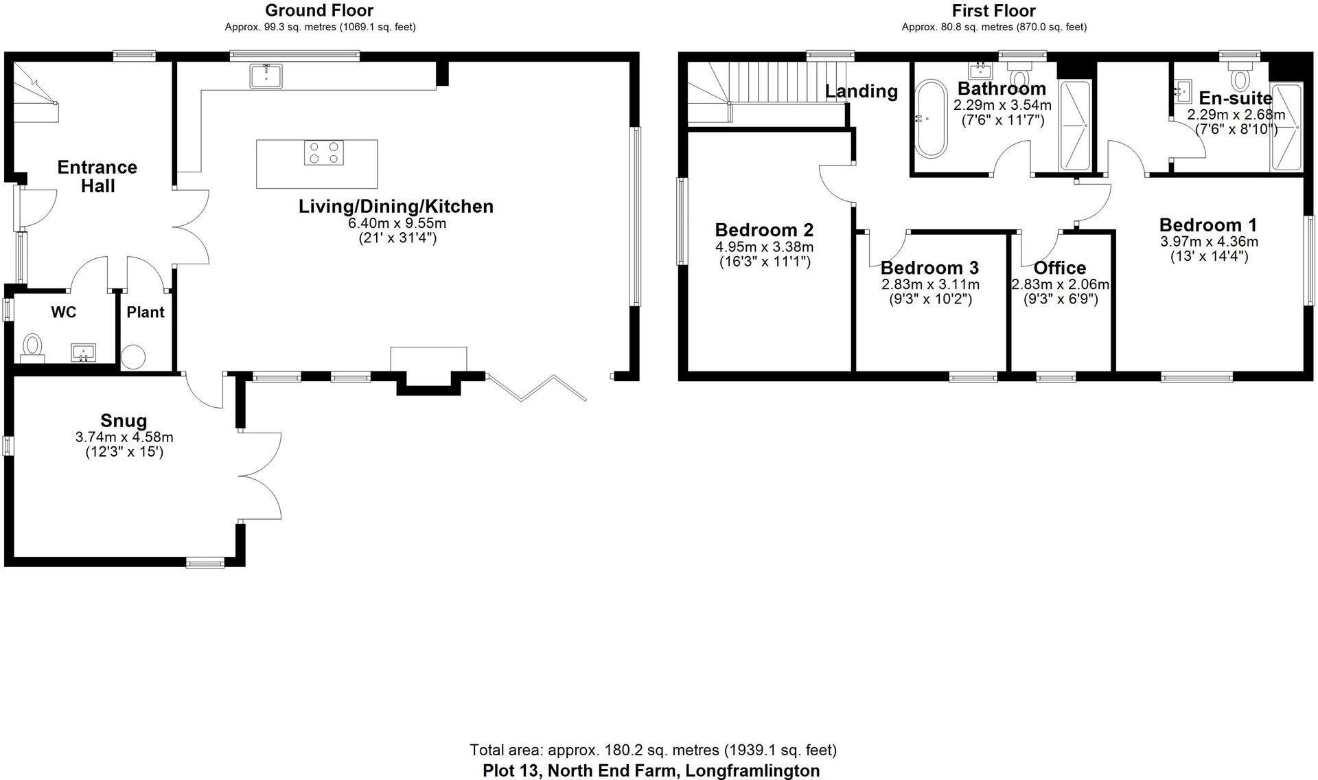 The Simonside, 7 The Steading, North End Farm, Longframlington, Northumberland, NE65 8FE floorplan