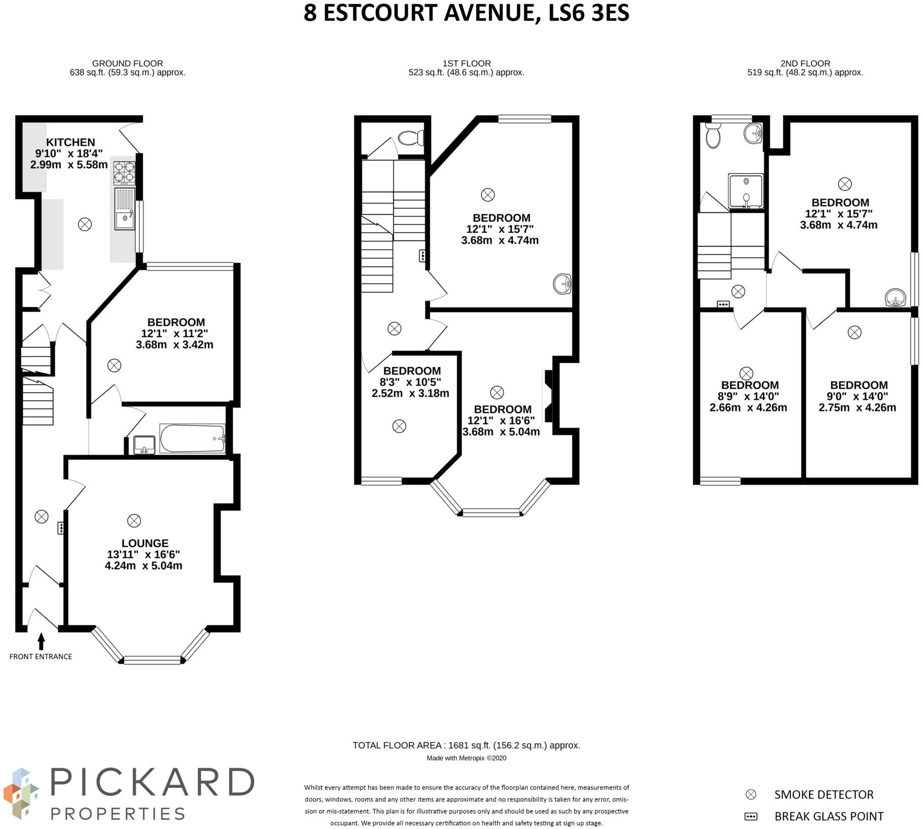 8 Estcourt Avenue, Headingley, Leeds, LS6 3ES floorplan