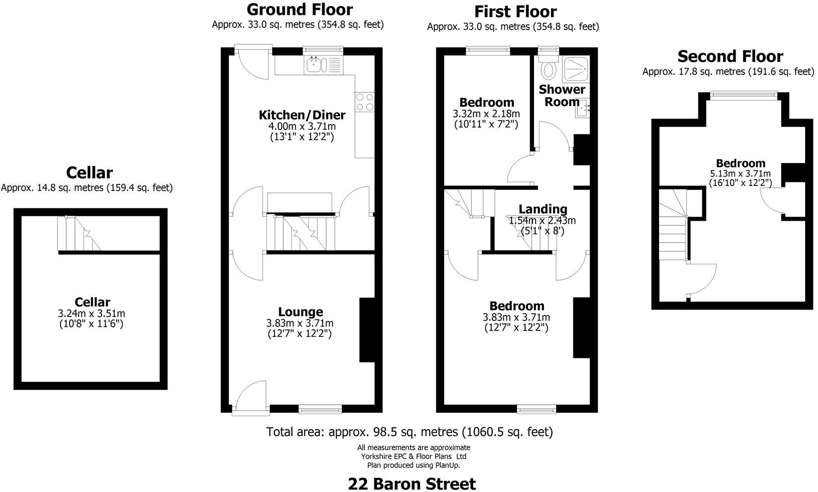 22 Baron Street, City Centre, Sheffield floorplan