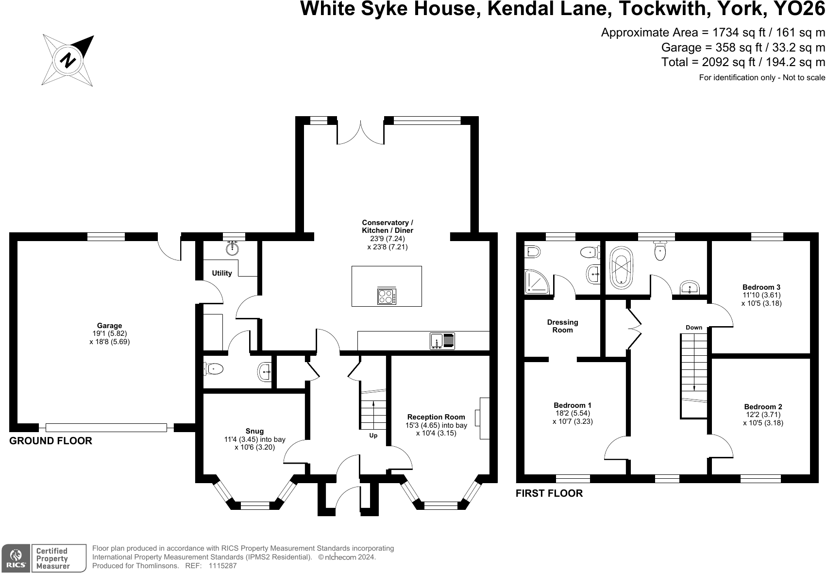 White Syke House, Kendal Lane, Tockwith YO26 7QN floorplan