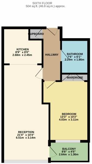 Flat 626 Vantage Building, Station Approach, Hayes floorplan