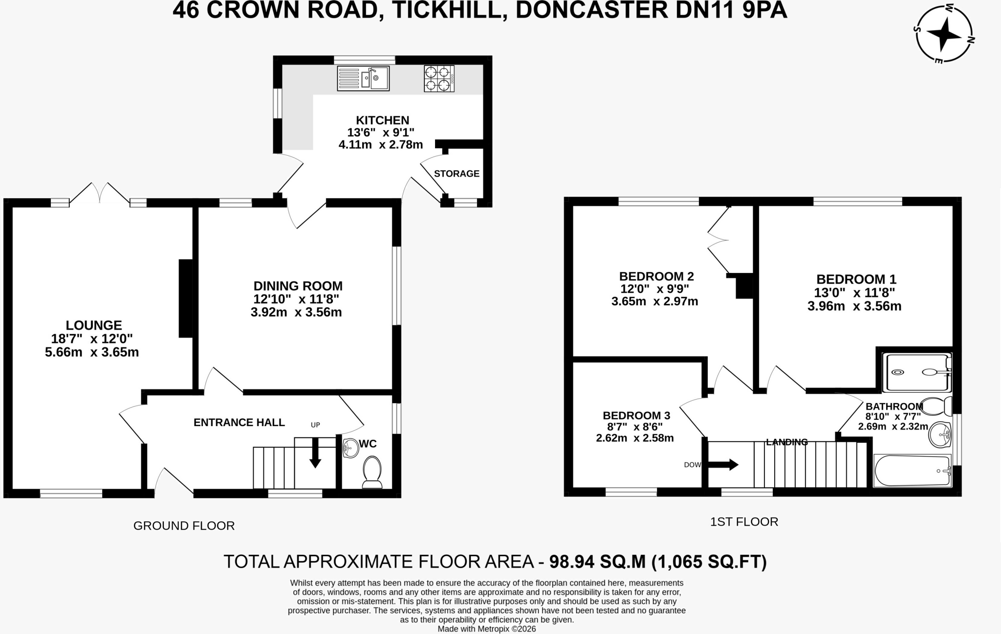 Crown Road, Tickhill, Doncaster floorplan
