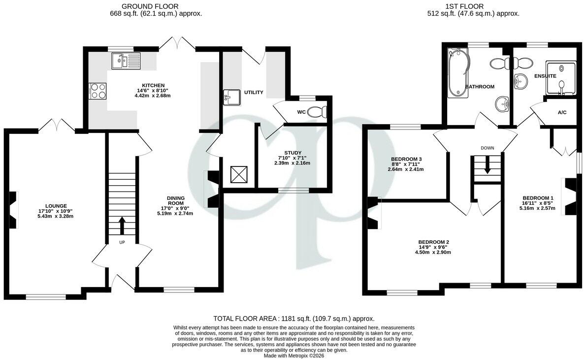 Churchill Close, Stewartby, Bedfordshire, MK43 floorplan